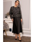 Костюм с атласной юбкой Лизетт (черный) К14677-10М