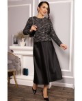 Костюм с атласной юбкой Лизетт (черный) К14677-10М
