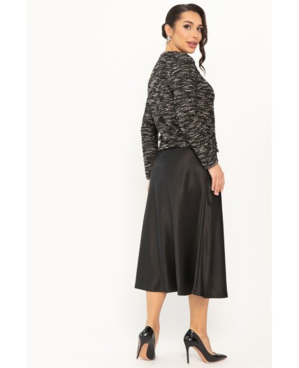 Костюм с атласной юбкой Лизетт (черный) К14677-10М