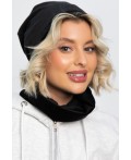 Комплект шапка шестиклинка и снуд (черный) ШШС4-23М