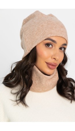 Комплект шапка шестиклинка и снуд (бежевый) ШШС3-23М