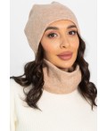 Комплект шапка шестиклинка и снуд (бежевый) ШШС3-23М