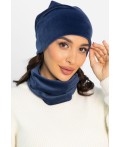 Комплект шапка шестиклинка и снуд (синяя) ШШС6-23М