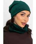 Комплект шапка шестиклинка и снуд (зеленый) ШШС5-23М