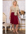Платье Анхела (бежево-бордовое) П14753-39М