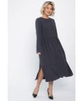 Платье из вельвета Андреа (графит) П14801-25М