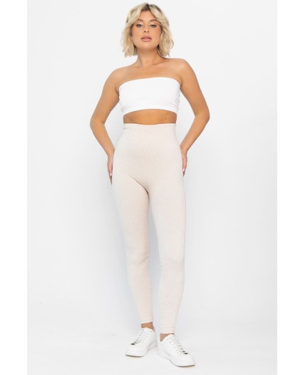 Лосины в рубчик утепленные (экрю) Б14805-7М