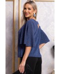 Блуза праздничная Ты ослепляешь! (темно-синяя) Б14844-8М