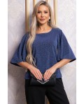 Блуза праздничная Ты ослепляешь! (темно-синяя) Б14844-8М