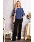 Блуза праздничная Ты ослепляешь! (темно-синяя) Б14844-8М