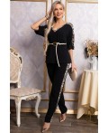 Костюм брючный Эними (черный/лео) К14848-8М