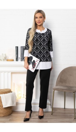 Джемпер Нежный акцент (черно-белый) Б14851-18М