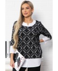 Джемпер Нежный акцент (черно-белый) Б14851-18М