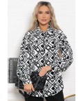 Блуза хлопковая Танец линий (черно-белая) Б14856-14М