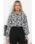 Блуза хлопковая Танец линий (черно-белая) Б14856-14М