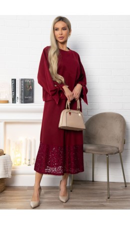 Джемпер с завязками Твист (бордовый) Б14867-10М