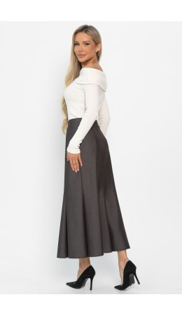 Юбка годе Изящный силуэт (коричневая) Ю14859-3М