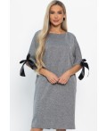 Платье с бантами Кайла (серое) П14873-10М