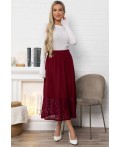 Юбка с кружевом Элегия (бордо) Ю14912-10М