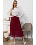 Юбка с кружевом Элегия (бордо) Ю14912-10М