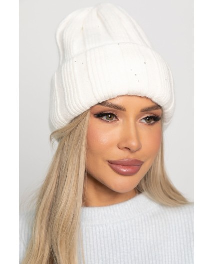 Шапка двухслойная Зимние деньки (молочная) Ш24-4М