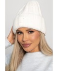 Шапка двухслойная Зимние деньки (молочная) Ш24-4М