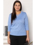 Блуза Нежный узор (голубая) Б14937-18М