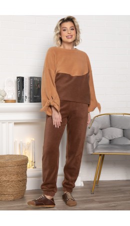 Костюм флисовый Уютный дуэт (шоколадный) К14966-10М