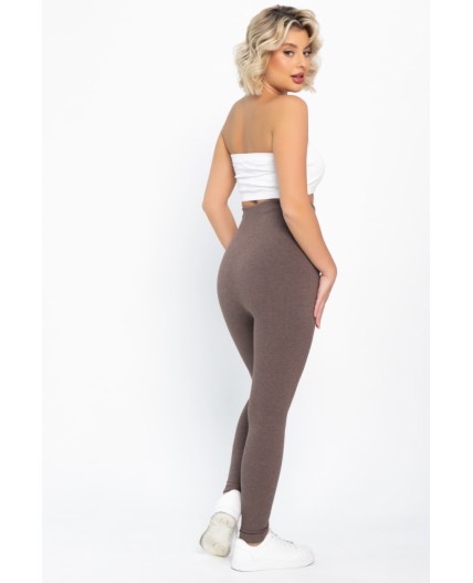 Лосины в рубчик утепленные НЬЮ (капучино) Б14976-7М