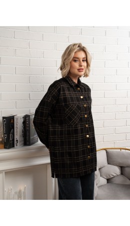 Рубашка с длинным рукавом Доротея (черная) Б14991-10М