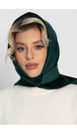 Косынка с завязками Велюр (зеленая) КЗВ12-23М