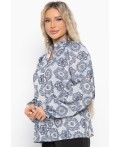 Блуза Доменика (серо-синяя) Б15016-18М