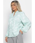 Блуза Доменика (бело-мятная) Б15017-18М