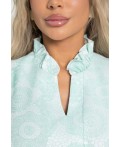 Блуза Доменика (бело-мятная) Б15017-18М
