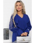 Блуза шифоновая Вэнси (синяя) Б15023-8М