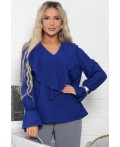 Блуза шифоновая Вэнси (синяя) Б15023-8М