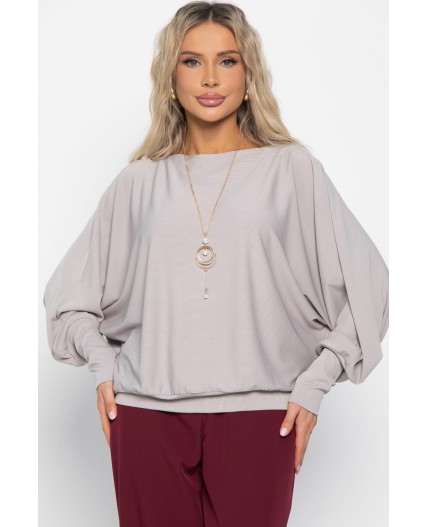 Блуза Муза (серо-бежевая) Б15043-5М