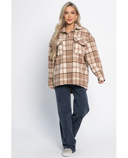Пальто-рубашка Хармони (бежевая) Б15039-5М