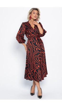 Платье Инна (черно-красное) П15068-13М