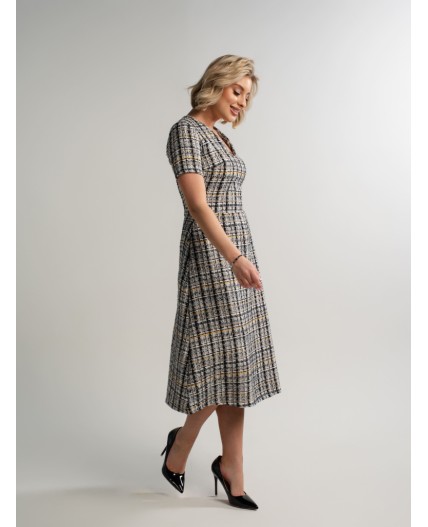 Платье твидовое Парижанка (серое) П15093-10М