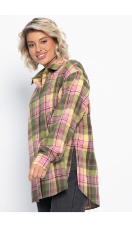 Рубашка Дэлли (зелено-розовая) Б15106-7М