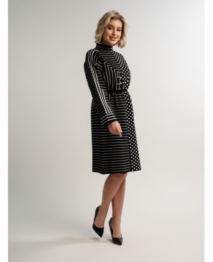 Платье Латута (черно-белое) П15105-18М
