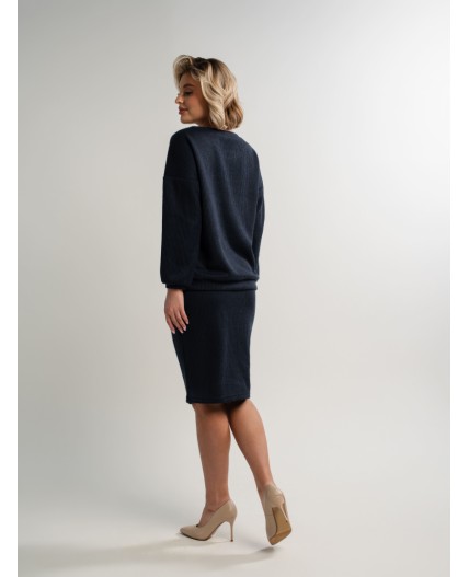 Костюм с юбкой Совершенство форм (синий) К15118-10М