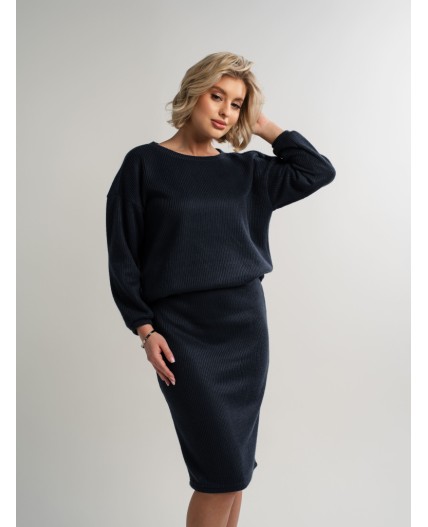 Костюм с юбкой Совершенство форм (синий) К15118-10М