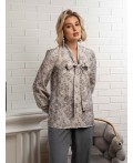 Рубашка с бантом Рузанна (серая) Б15117-10М