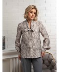 Рубашка с бантом Рузанна (серая) Б15117-10М
