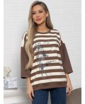 Блуза Джорджианна (бежево-коричневая) Б15130-18М