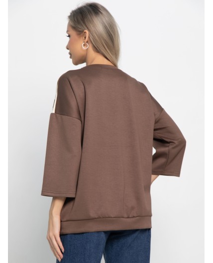 Блуза Джорджианна (бежево-коричневая) Б15130-18М