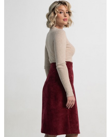 Юбка вельветовая Эрис (бургунди) Ю15193-25М