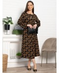 Платье Аура с поясом (черное) П15121-10М
